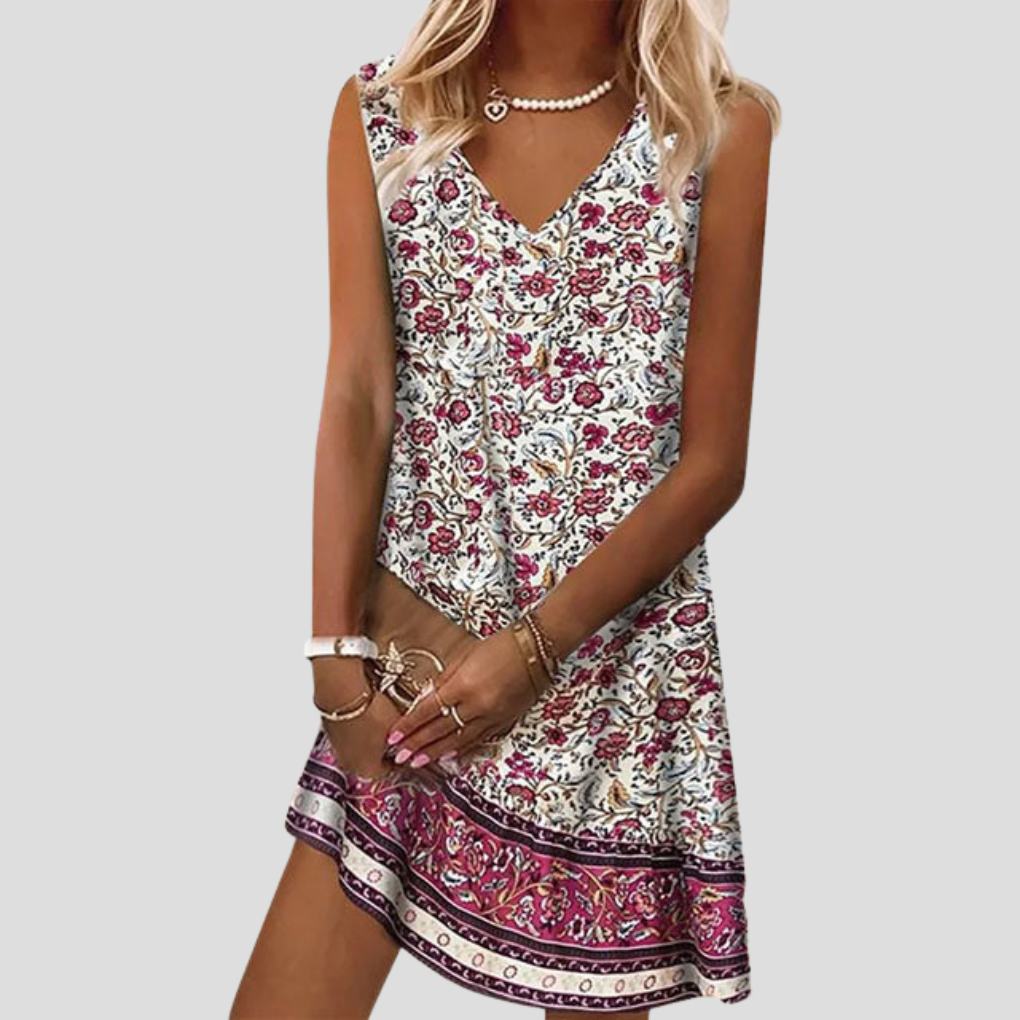 Pretty Summer Floral Sundress - Vossary