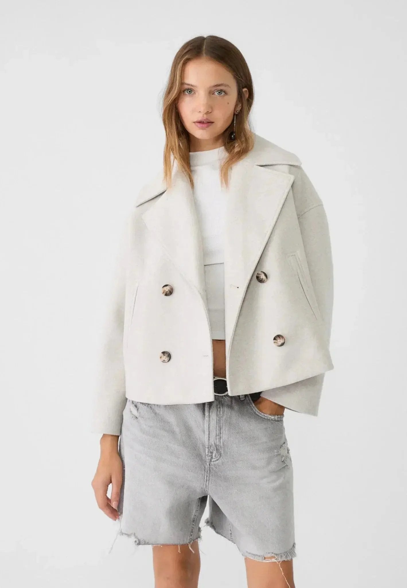 Warm Short Double Breasted Women's Coat - EasyApparels