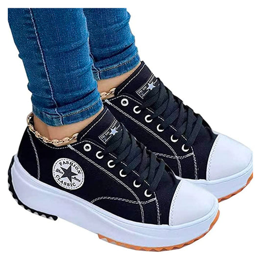 Women's Comfortable White Running Shoes with Cushioning Insoles - Luxicro