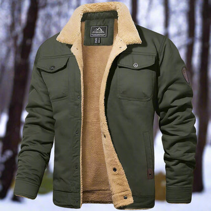 Cozy Fitted Denim Sherpa Jacket