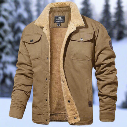 Cozy Fitted Denim Sherpa Jacket