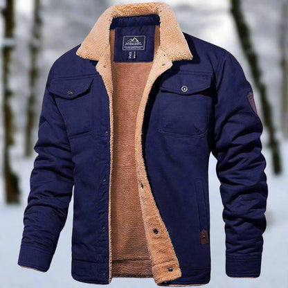 Cozy Fitted Denim Sherpa Jacket
