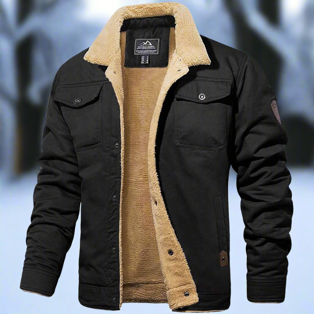 Cozy Fitted Denim Sherpa Jacket - EasyApparels