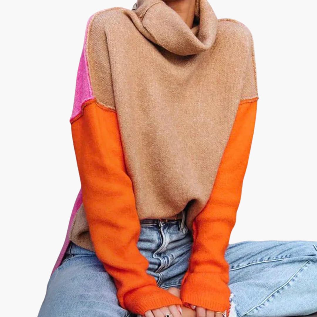 Women's Multicolor Crew Neck Knit Sweater