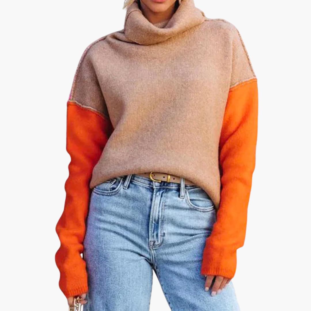 Women's Multicolor Crew Neck Knit Sweater