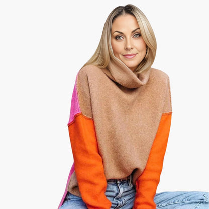 Women's Multicolor Crew Neck Knit Sweater