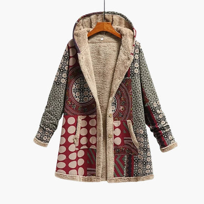 Ladies' Patched Button Front Hoodie Jacket