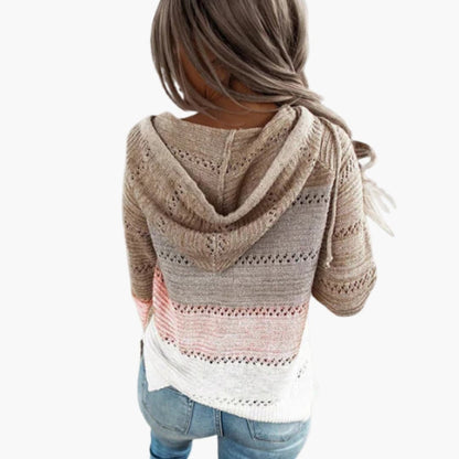 Comfy Striped Long Sleeve Women's Sweatshirt