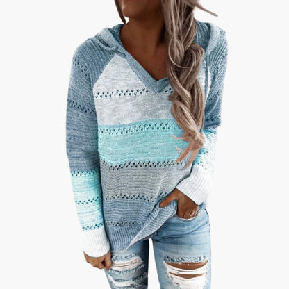 Comfy Striped Long Sleeve Women's Sweatshirt