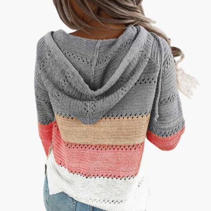 Comfy Striped Long Sleeve Women's Sweatshirt