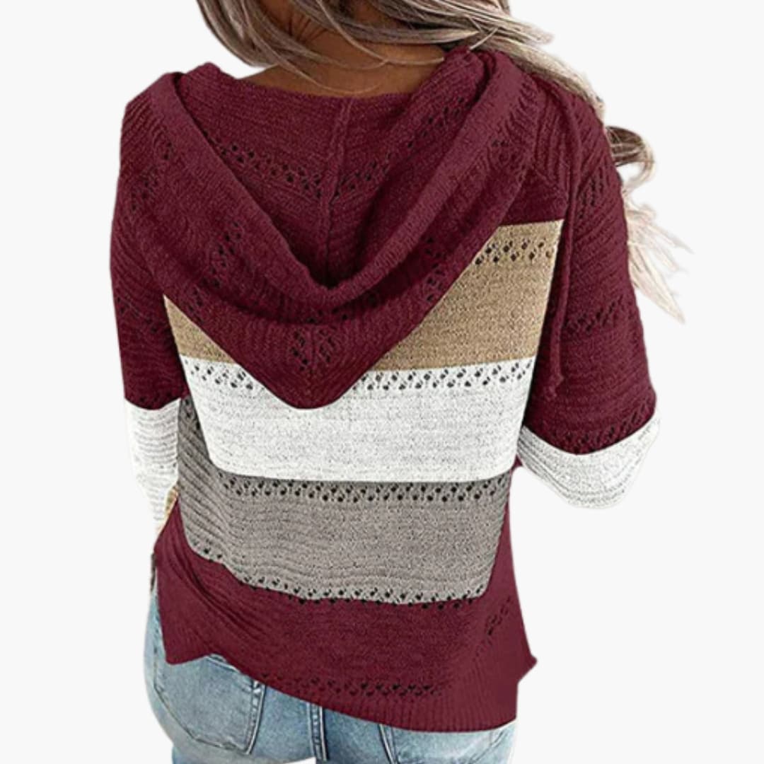 Comfy Striped Long Sleeve Women's Sweatshirt