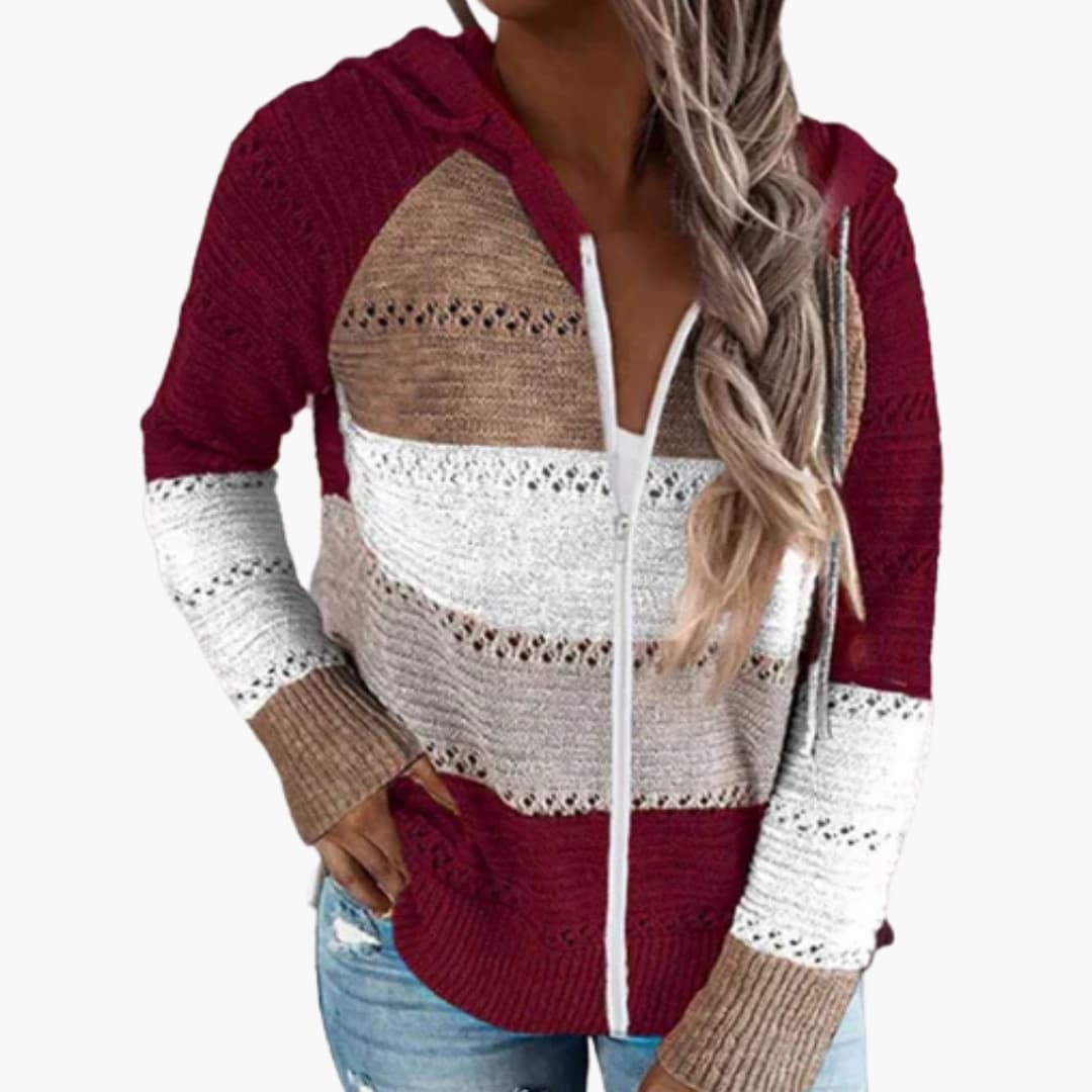 Comfy Striped Long Sleeve Women's Sweatshirt