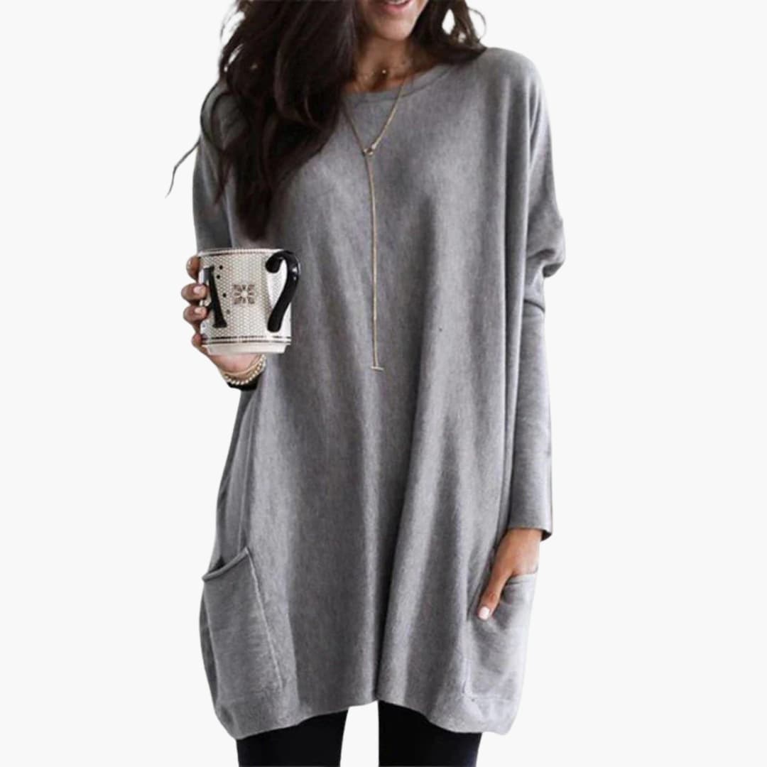 Ladies Oversized Crew Neck Sweater