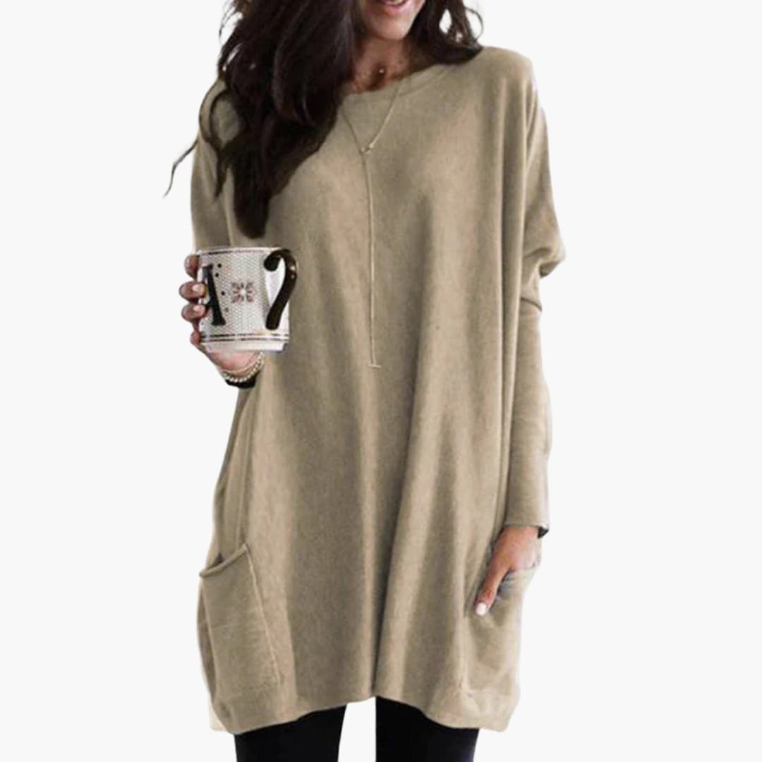Ladies Oversized Crew Neck Sweater