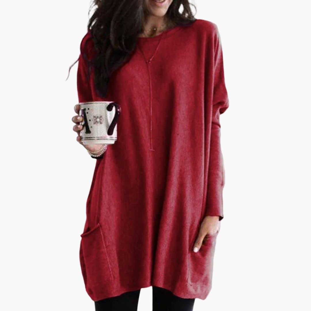 Ladies Oversized Crew Neck Sweater