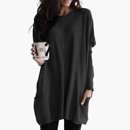 Ladies Oversized Crew Neck Sweater - Vossary