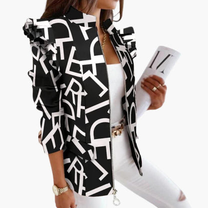Ladies' Zip Up Printed Jacket - Vossary