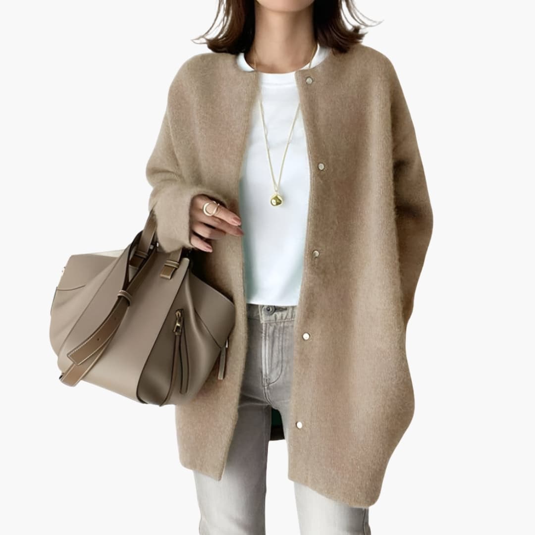 Cozy Women's Large Long Sleeve Cardigan Sweater - Vossary