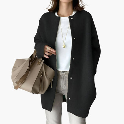 Ladies Open Front Snap Button Sweater