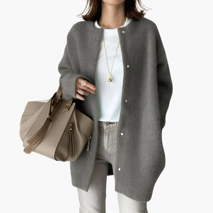 Ladies Open Front Snap Button Sweater