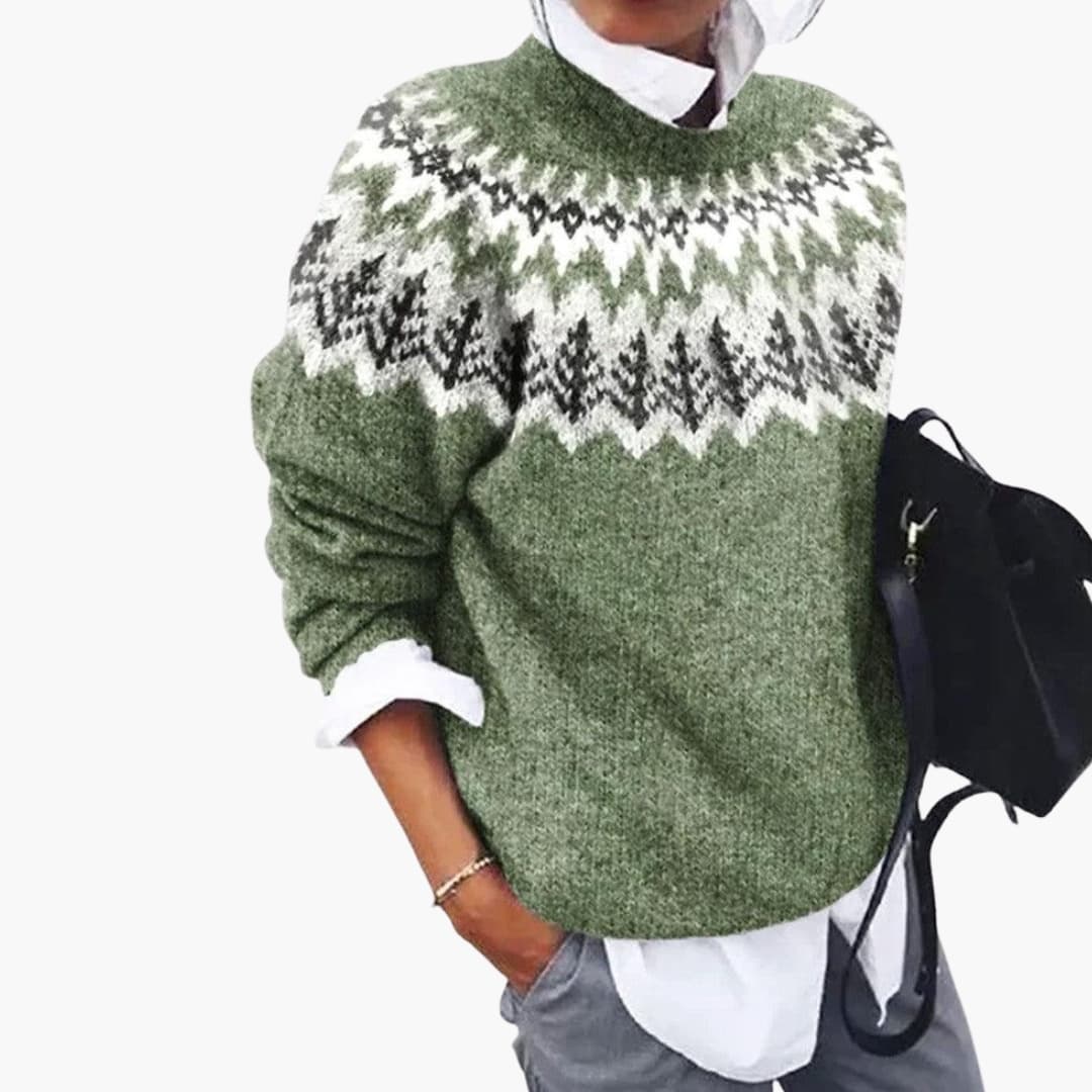Soft Round Neck Women's Knit Sweater - Vossary
