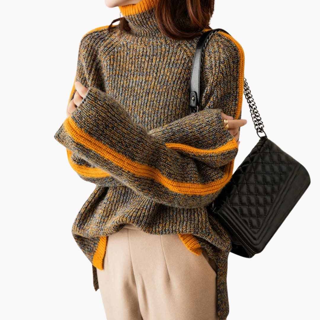 Ladies Classic Horizontal Knit Sweater