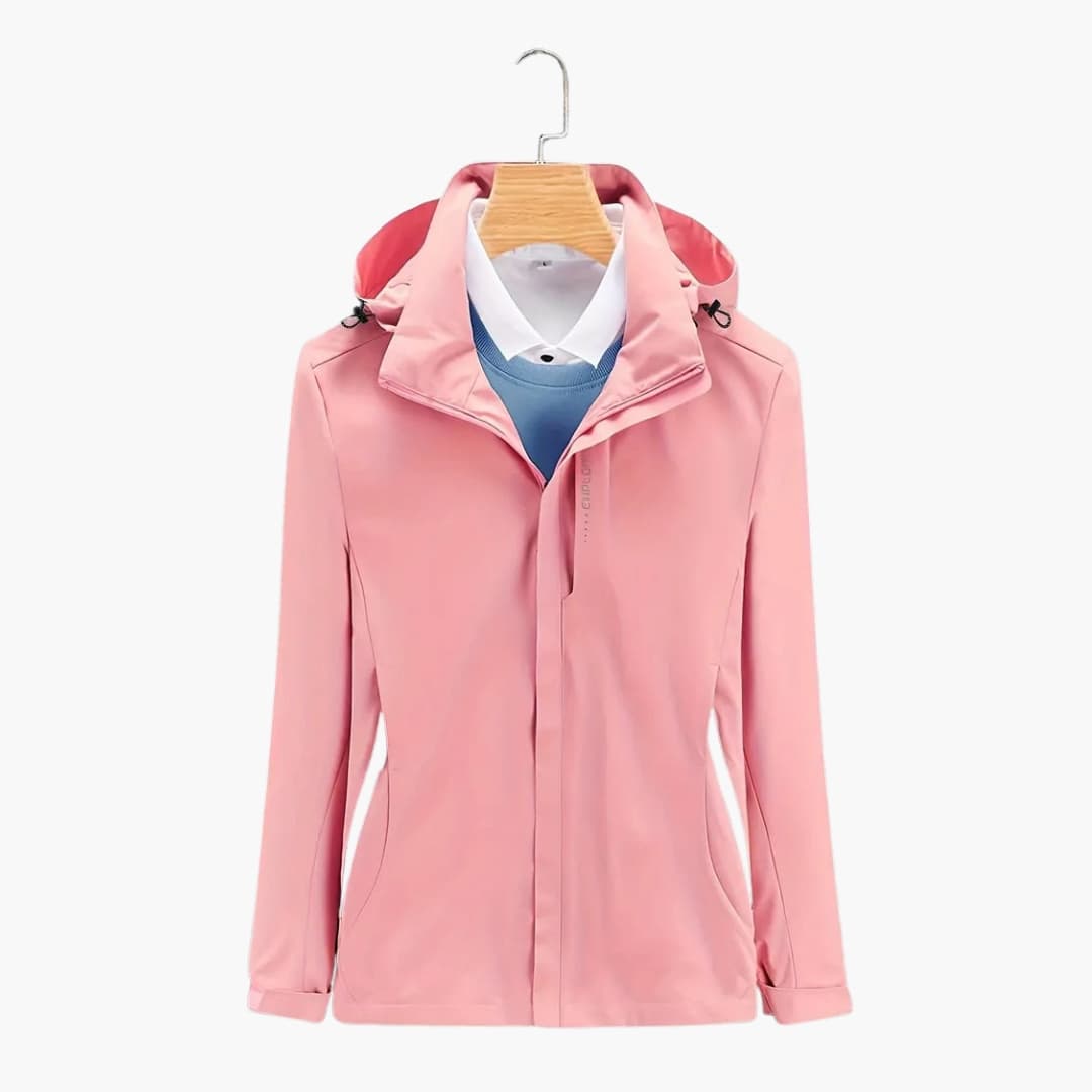 Waterproof Women's Snow Jacket with Hooded Zip Pockets