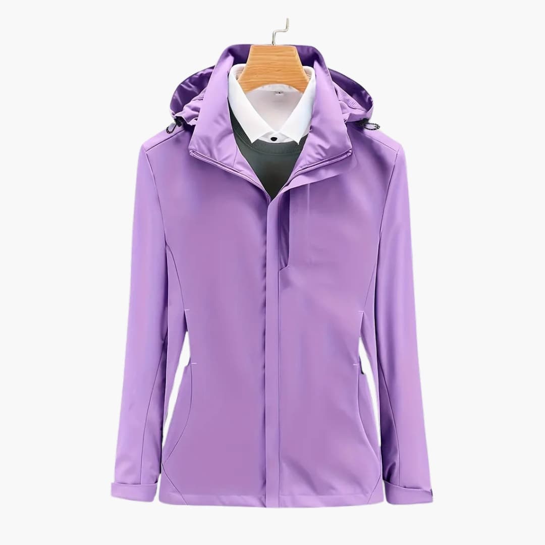 Waterproof Women's Snow Jacket with Hooded Zip Pockets