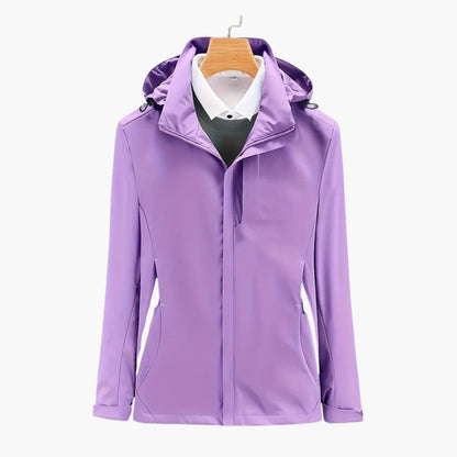 Waterproof Women's Snow Jacket with Hooded Zip Pockets