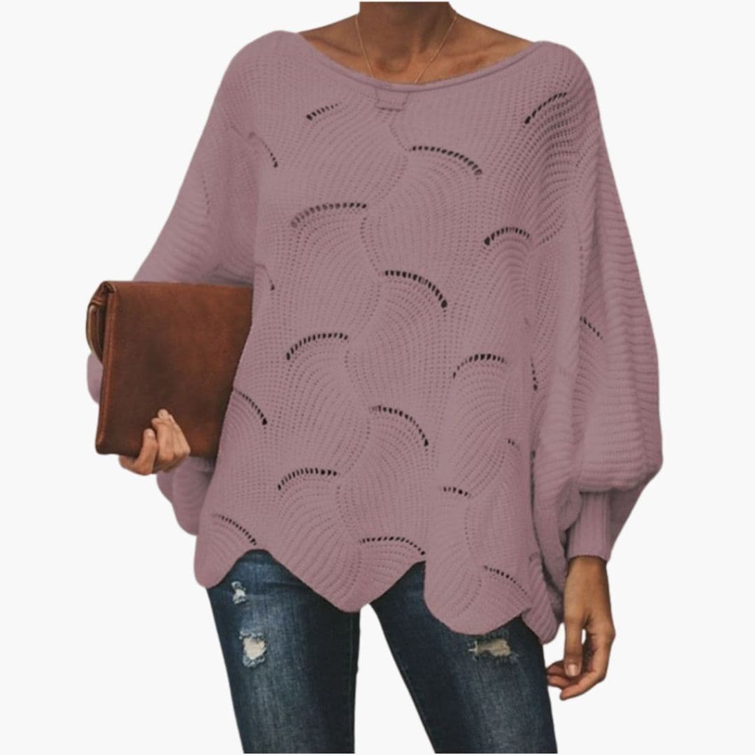 Women's Soft Oversized Sweater with Bell Sleeves