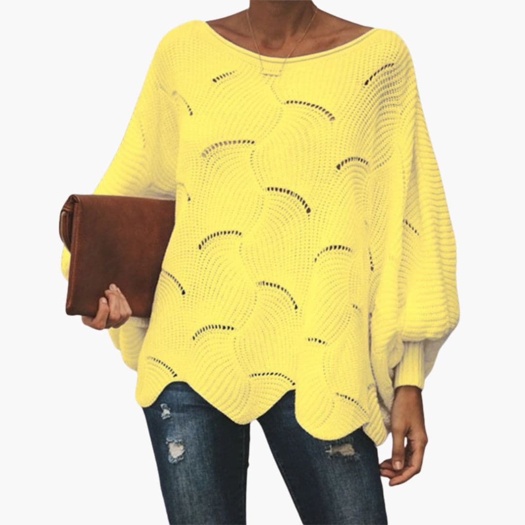Women's Soft Oversized Sweater with Bell Sleeves