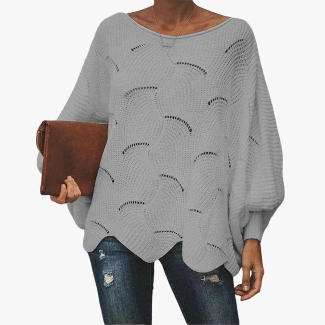 Women's Soft Oversized Sweater with Bell Sleeves