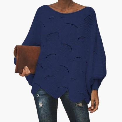 Women's Soft Oversized Sweater with Bell Sleeves