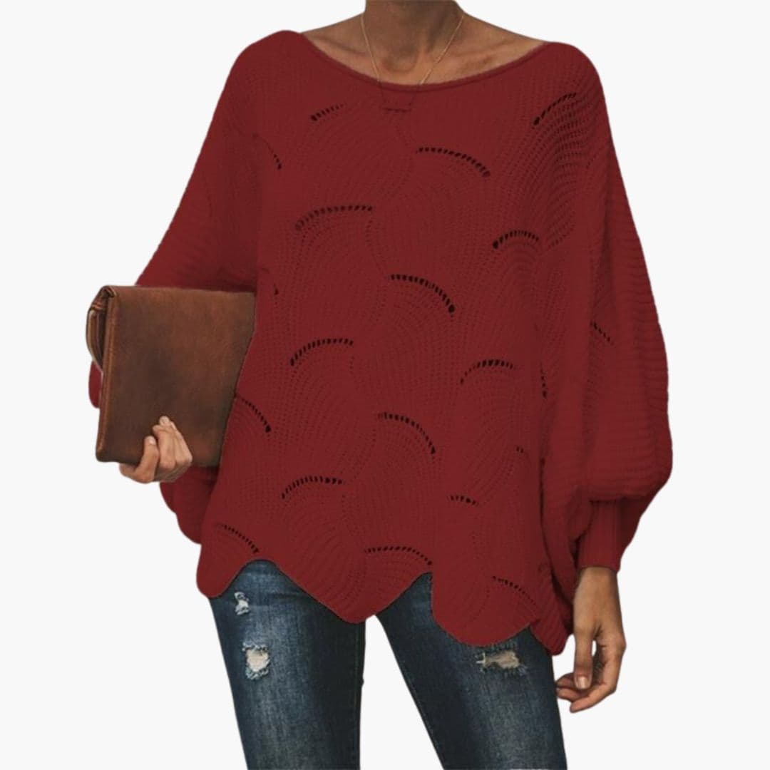 Women's Soft Oversized Sweater with Bell Sleeves