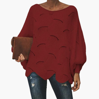 Women's Soft Oversized Sweater with Bell Sleeves