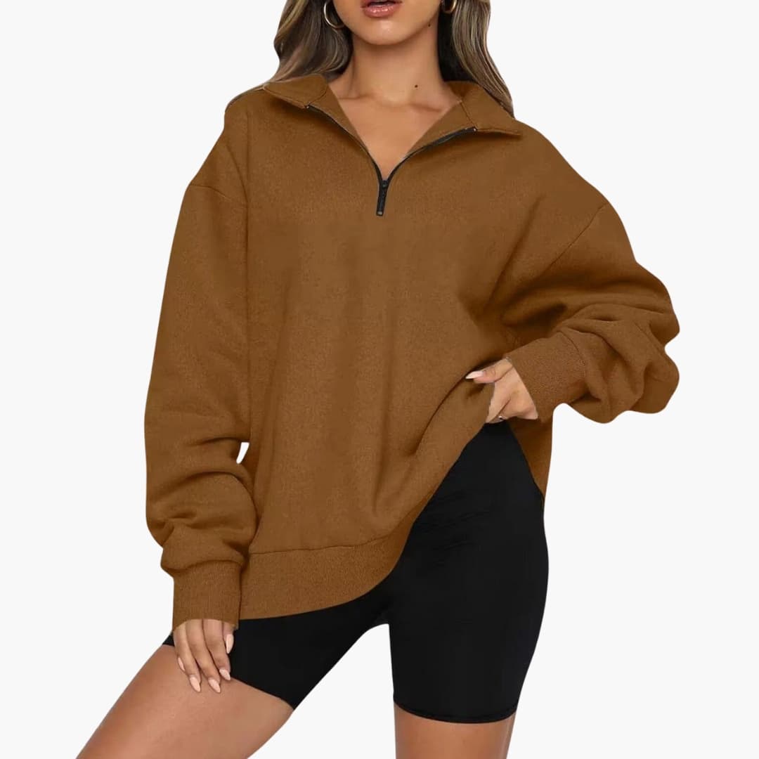 Ladies Soft Half Zip Knit Jumper