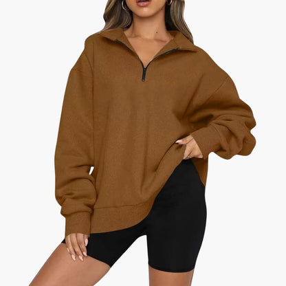 Ladies Soft Half Zip Knit Jumper