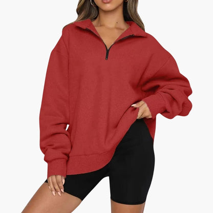 Ladies Soft Half Zip Knit Jumper