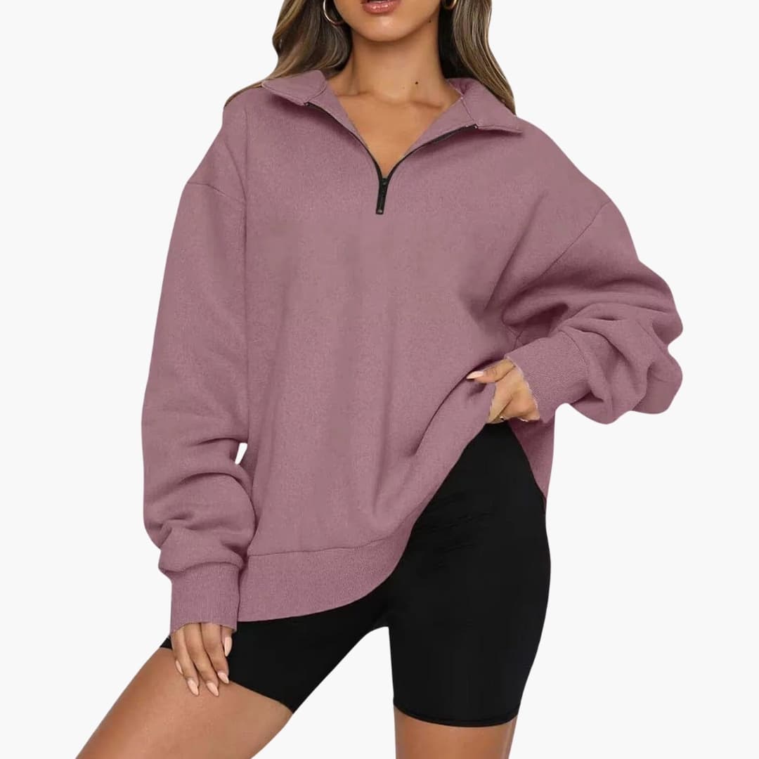 Ladies Soft Half Zip Knit Jumper