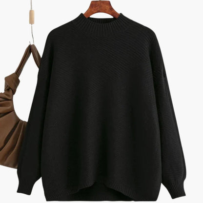 Soft Women's Crew Neck Ribbed Knit Sweater