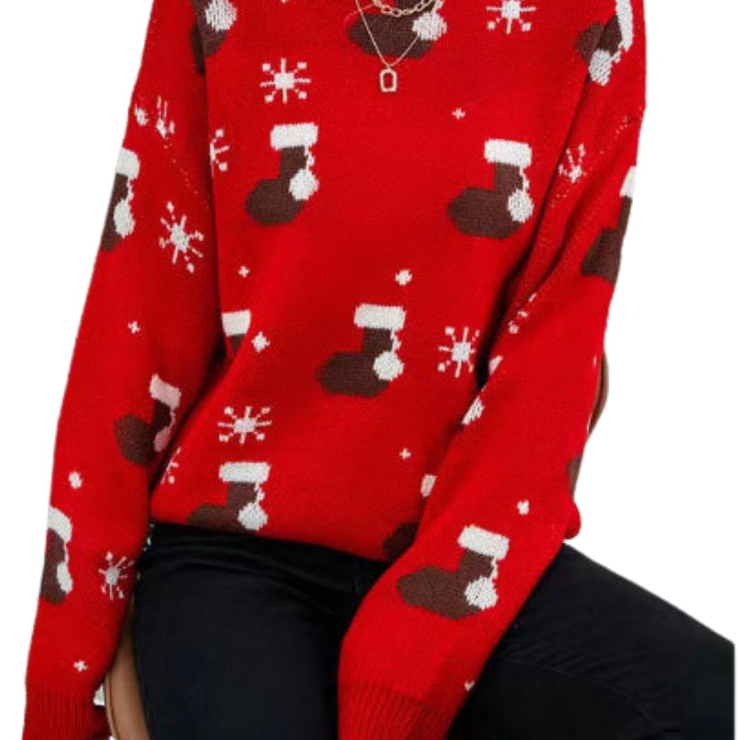 Soft Women's Crew Neck Wave Knit Sweater - Vossary