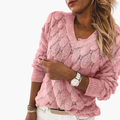 Soft V-Neck Ribbed Knit Women's Sweater