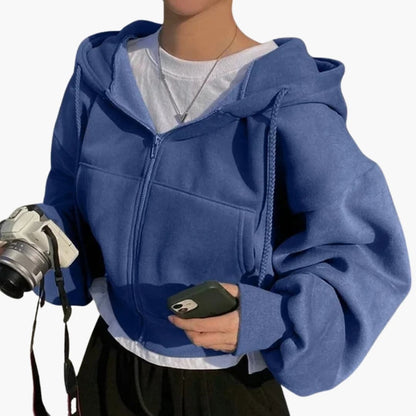 Ladies' Zip Front Fleece Hoodie Jacket - Vossary