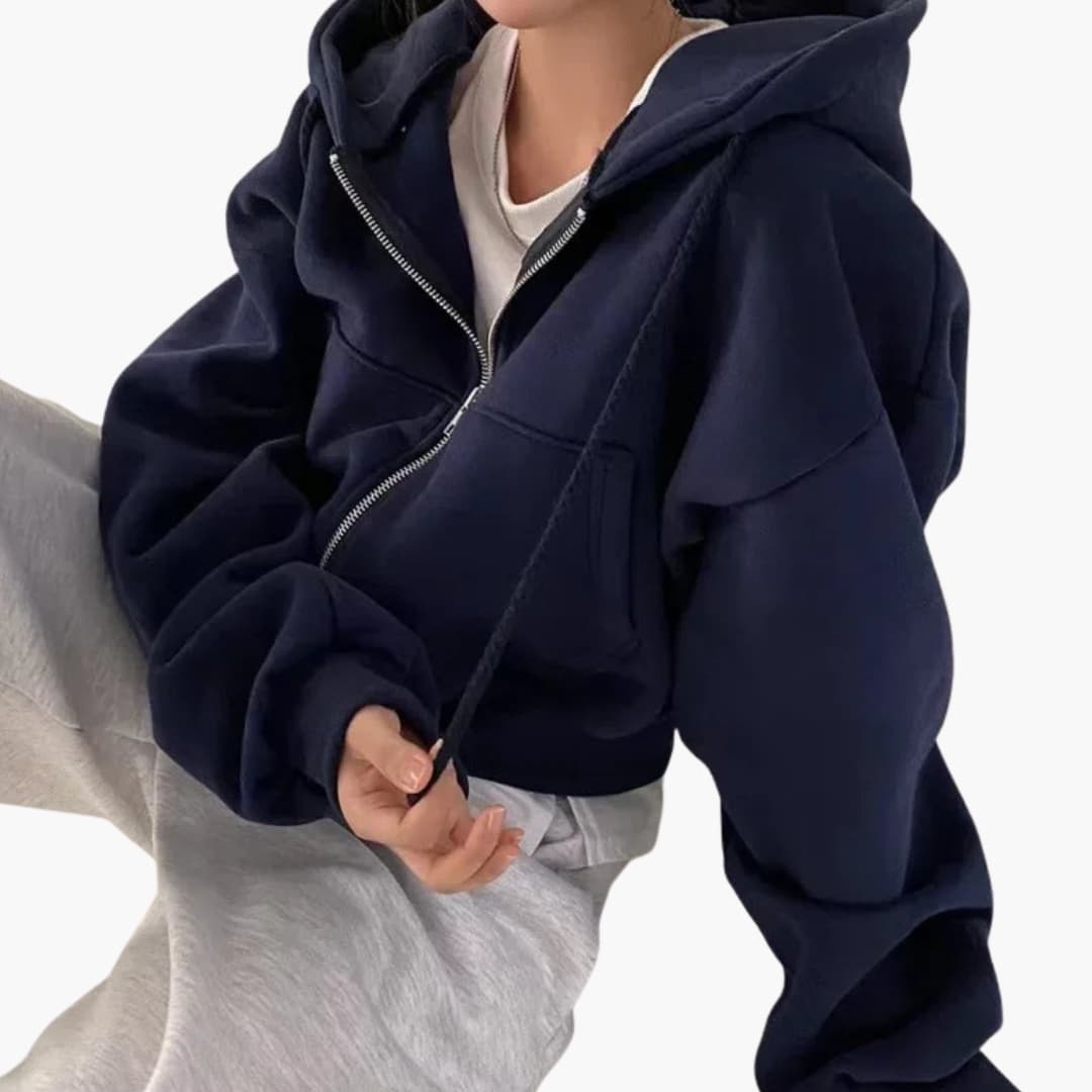 Ladies' Zip Front Fleece Hoodie Jacket