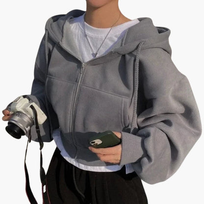 Ladies' Zip Front Fleece Hoodie Jacket