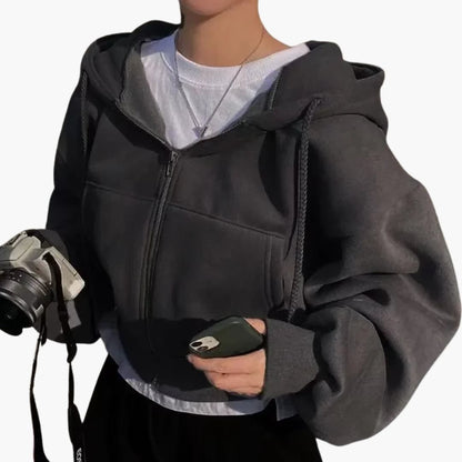 Ladies' Zip Front Fleece Hoodie Jacket