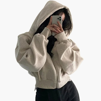 Ladies' Zip Front Fleece Hoodie Jacket