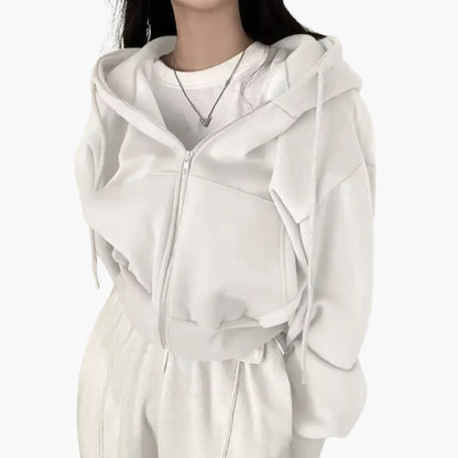 Ladies' Zip Front Fleece Hoodie Jacket