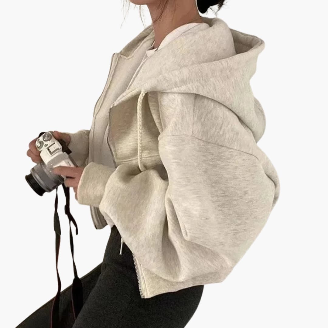 Ladies' Zip Front Fleece Hoodie Jacket