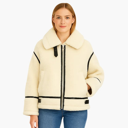 Soft Fleece Zip Up Women's Jacket with Pockets - Vossary